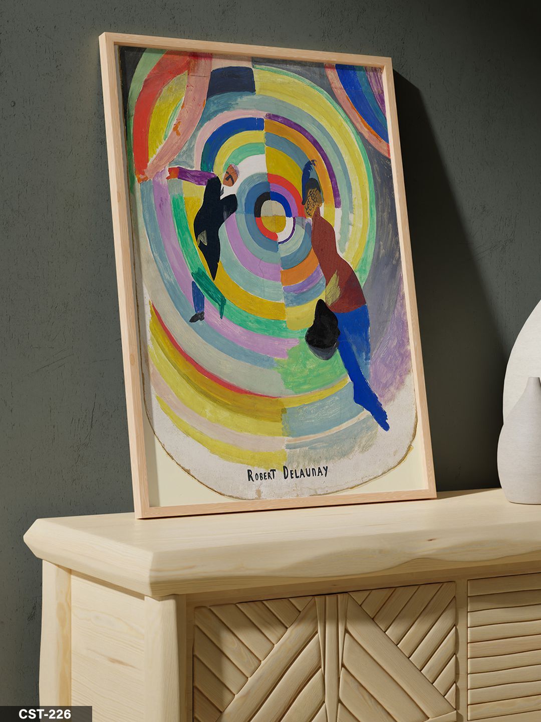 Robert Delaunay Tek Parça Ahşap Çerçeveli Tablo Naturel - 30 x 40 CM