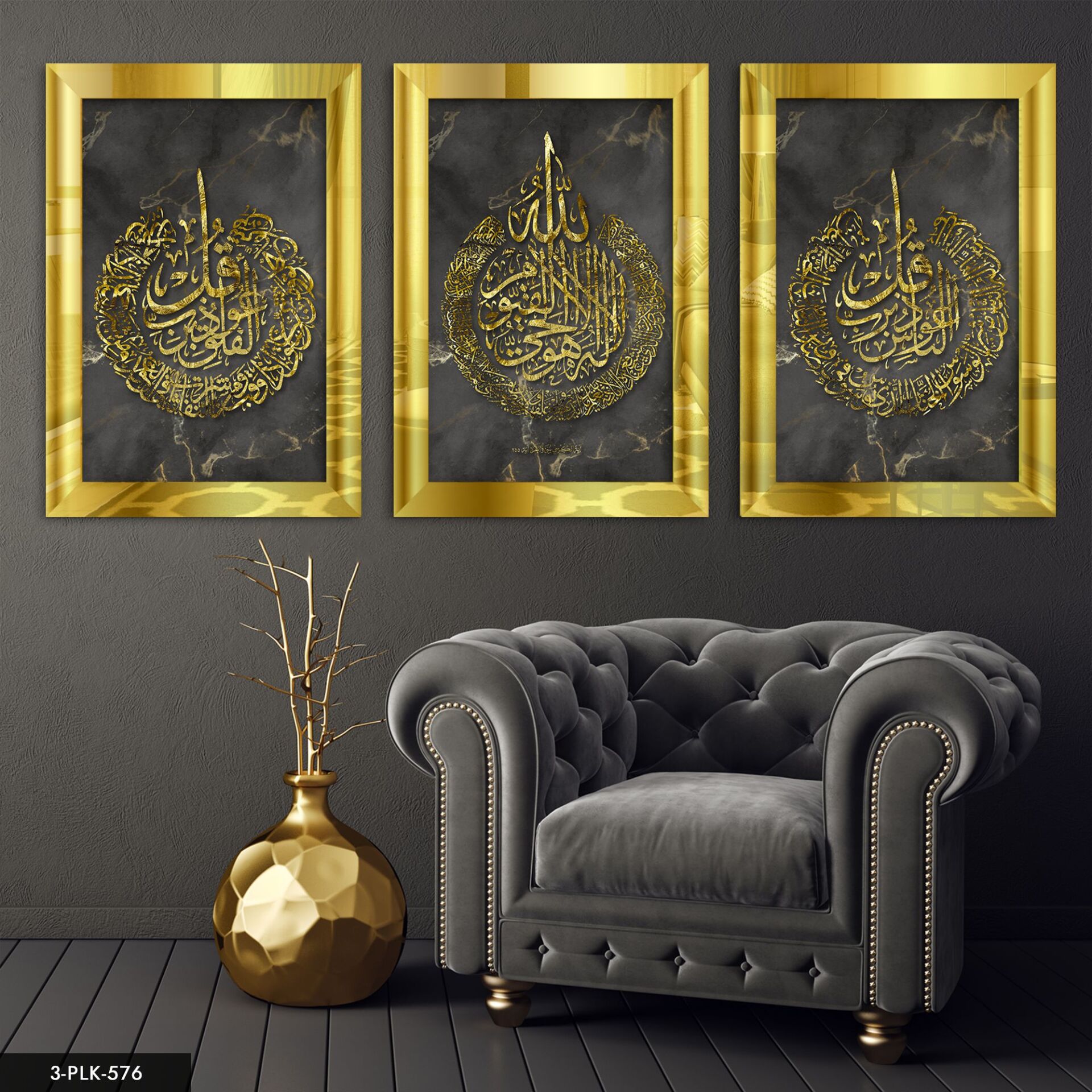 Pleksi Aynalı Tablo 30 x 40 CM - Gold