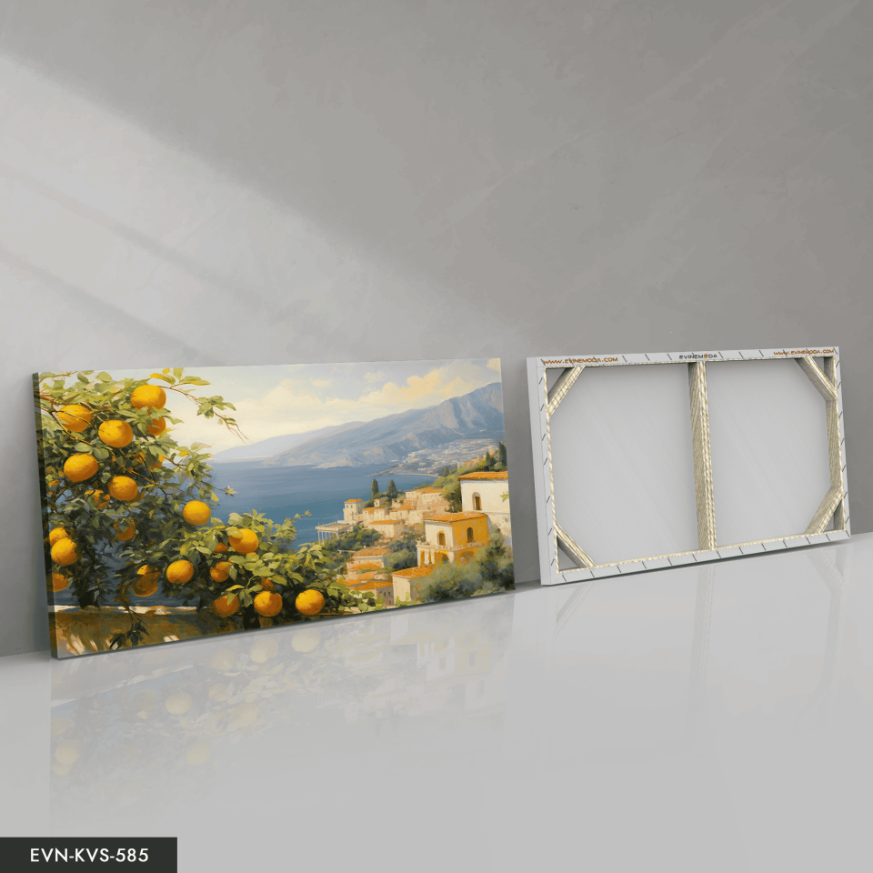 Limon Ağacı ve Deniz Tek Parça Kanvas - Canvas Tablo