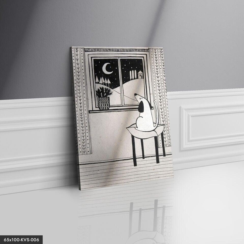 Uzaklara Bakan Köpek Kanvas - Canvas Tablo