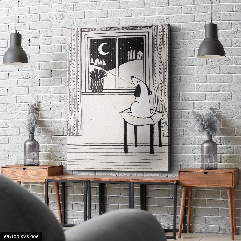 Uzaklara Bakan Köpek Kanvas - Canvas Tablo