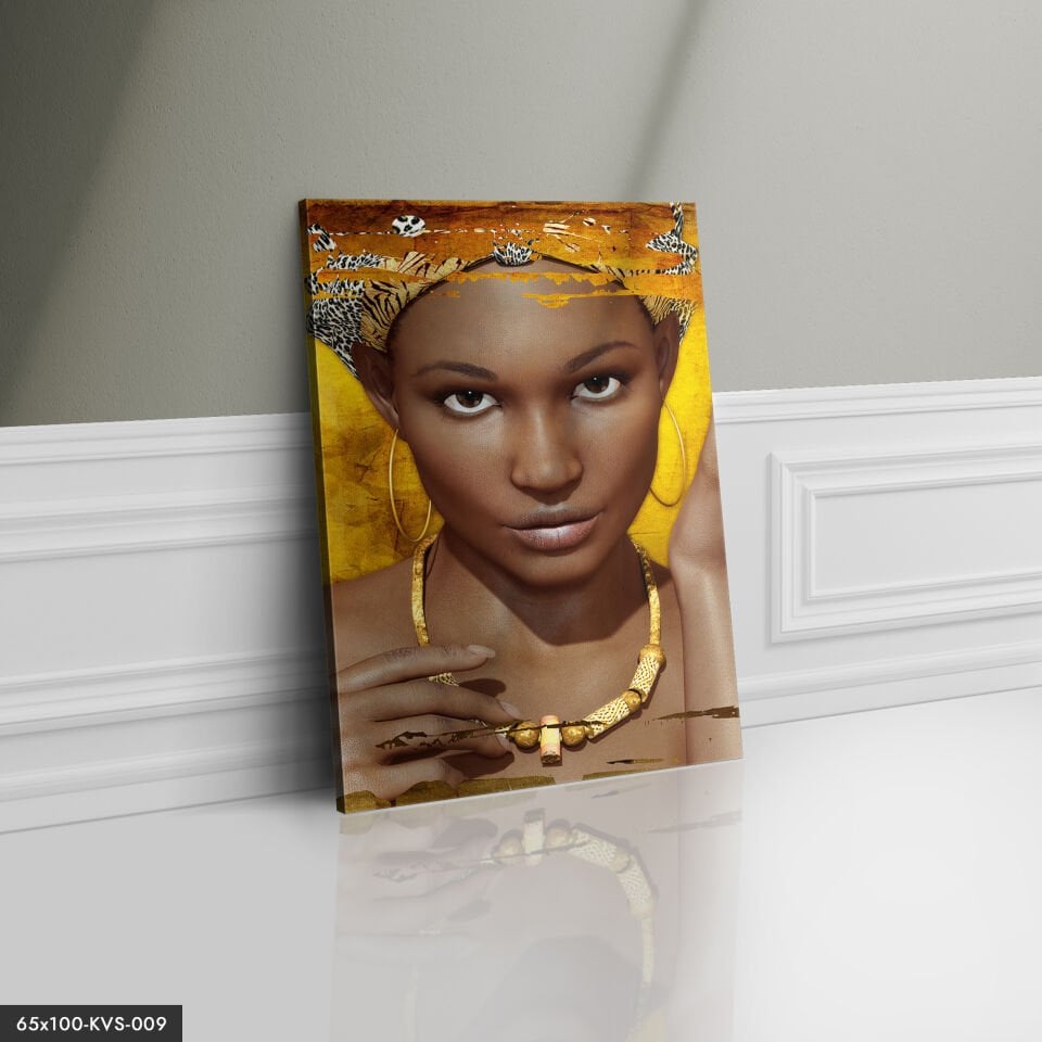 Afrikalı Kadın Portre Kanvas - Canvas Tablo