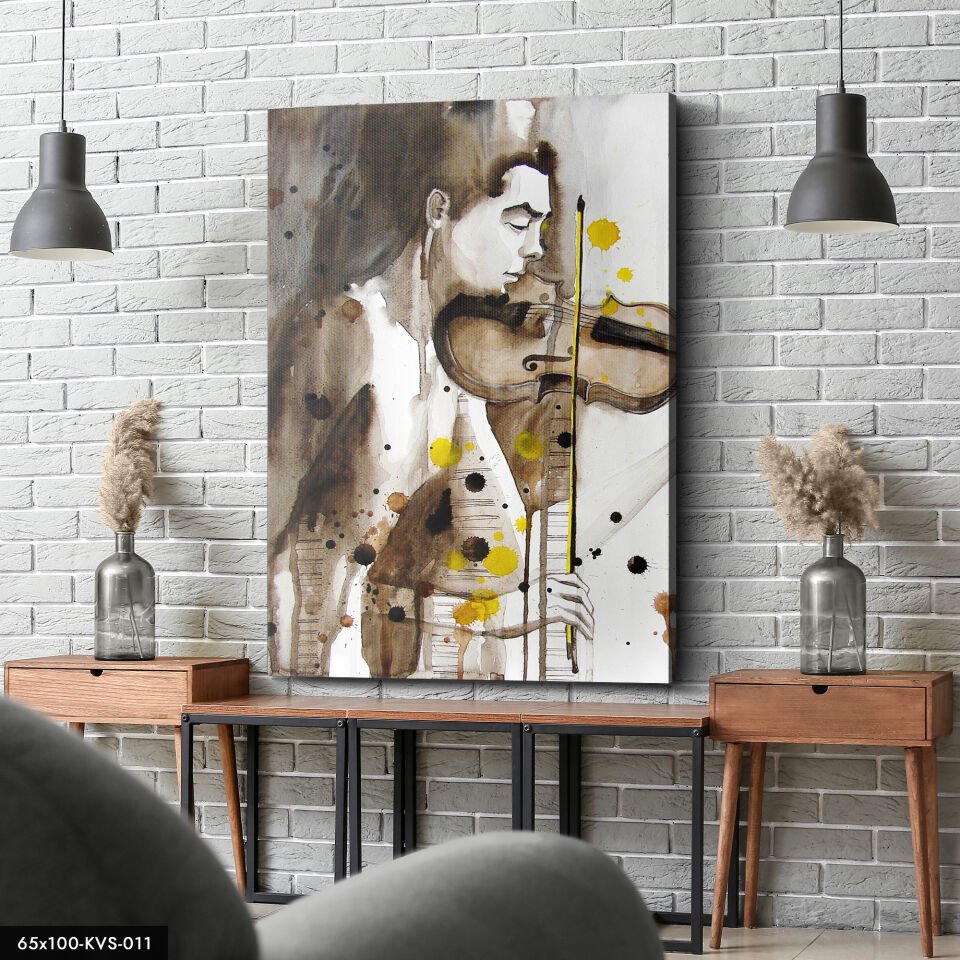 Keman Çalan Kadın Kanvas - Canvas Tablo