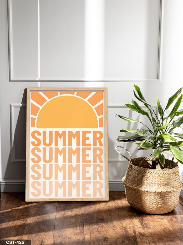 Summer Tek Parça Ahşap Çerçeveli Tablo