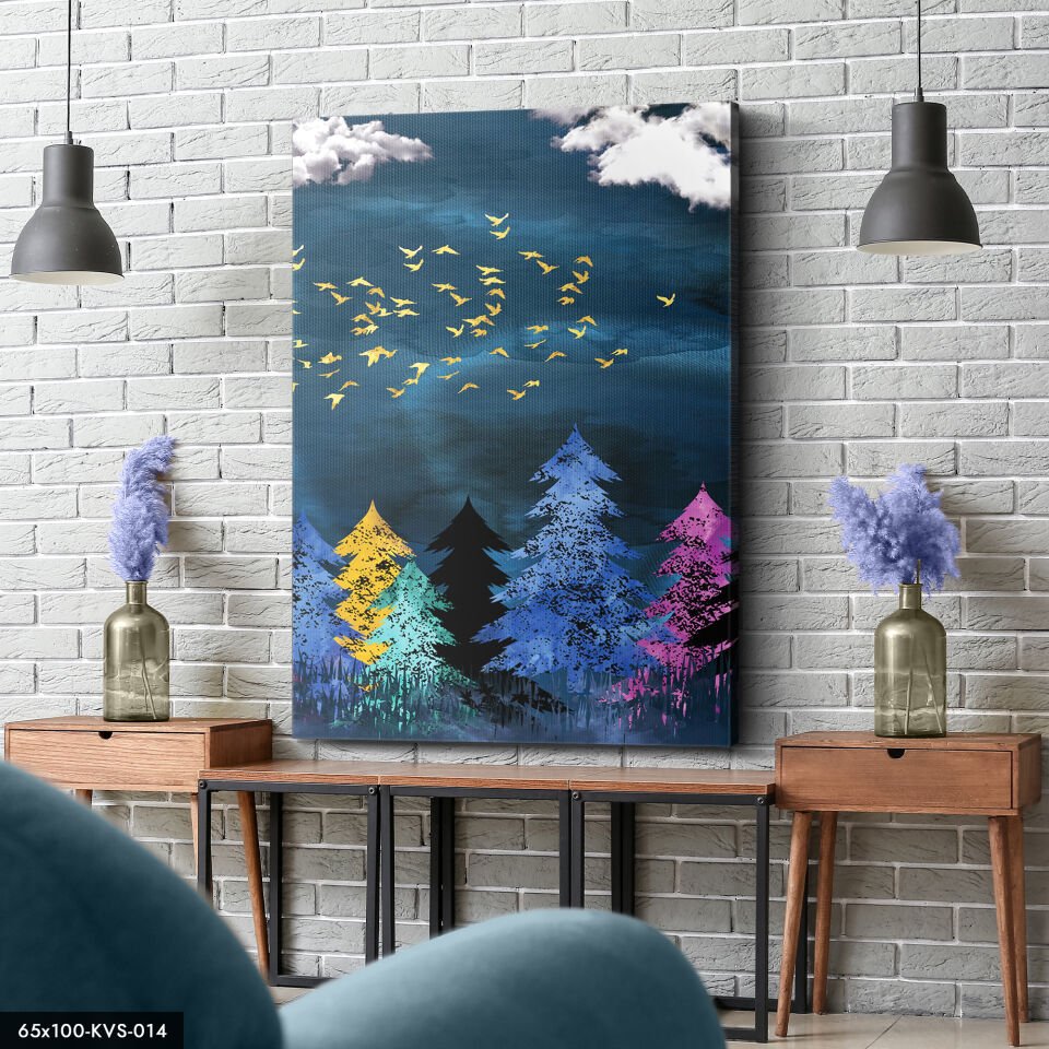 Soyut Çizim Doğa Kanvas - Canvas Tablo