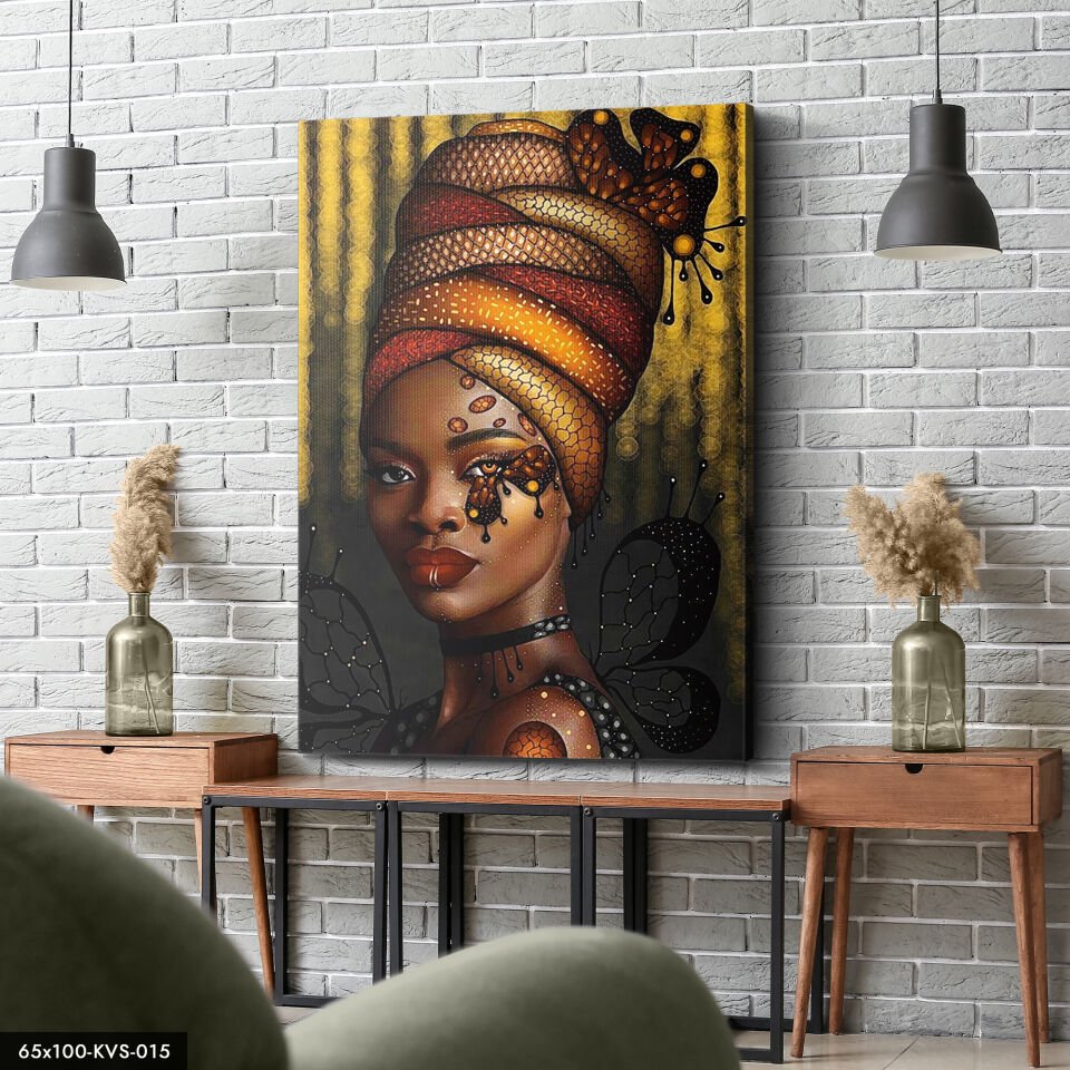 Afrikalı Kadın Portre Kanvas - Canvas Tablo