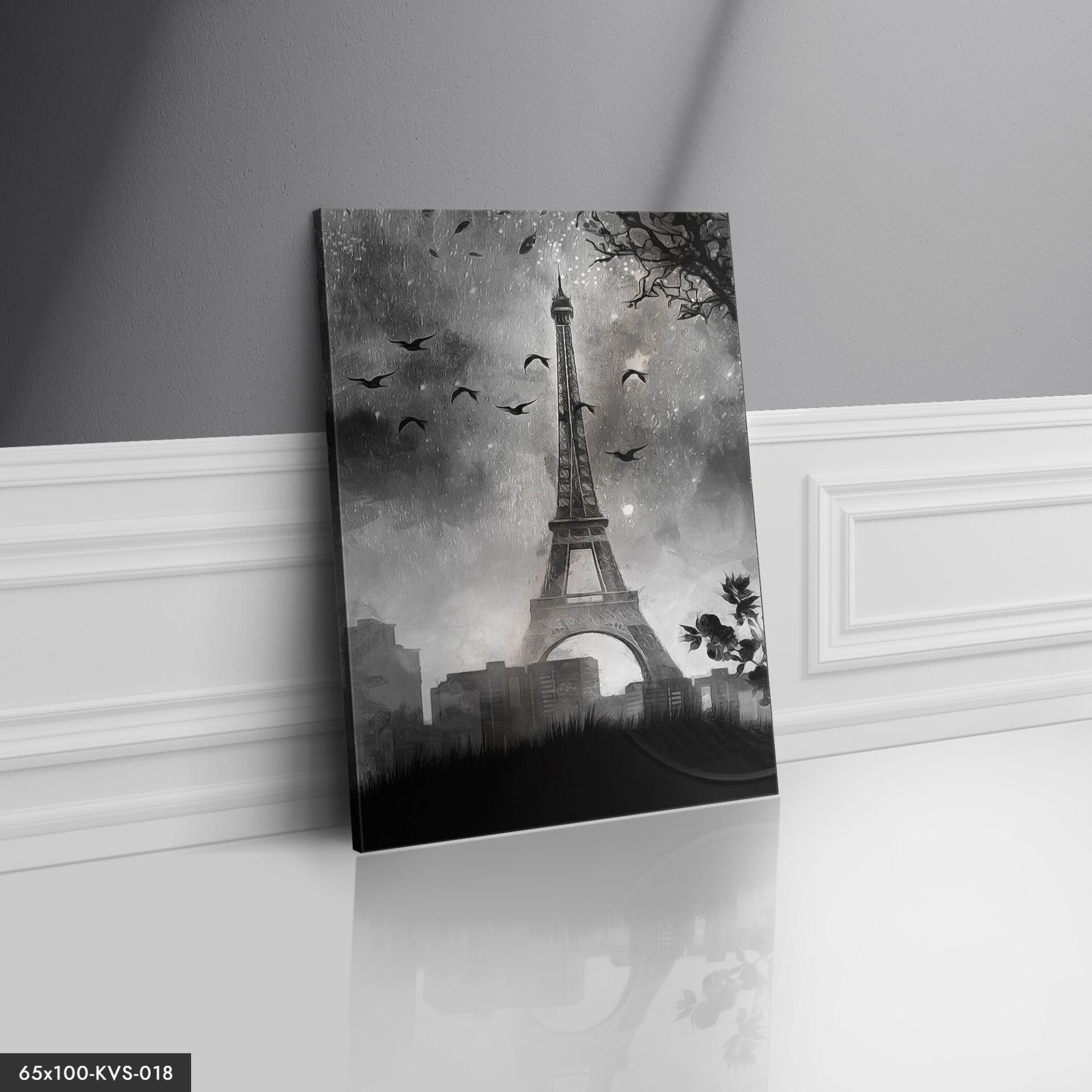 Eyfel Kulesi Kanvas - Canvas Tablo 40 x 30 CM - Çok Renkli