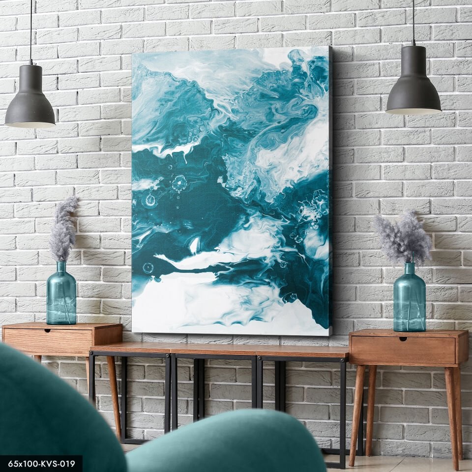 Dalgalar Kanvas - Canvas Tablo 40 x 30 CM - Çok Renkli