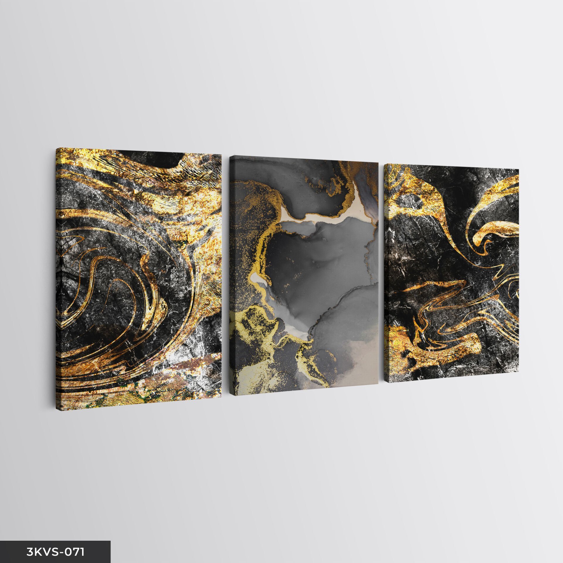 Soyut 3 Parça Kanvas - Canvas Tablo 40 x 30 CM