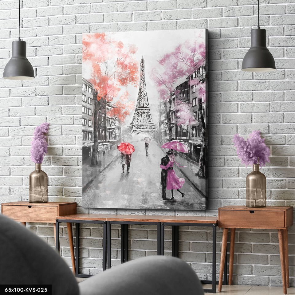 Eyfel Kulesi Kanvas - Canvas Tablo 40 x 30 CM - Çok Renkli