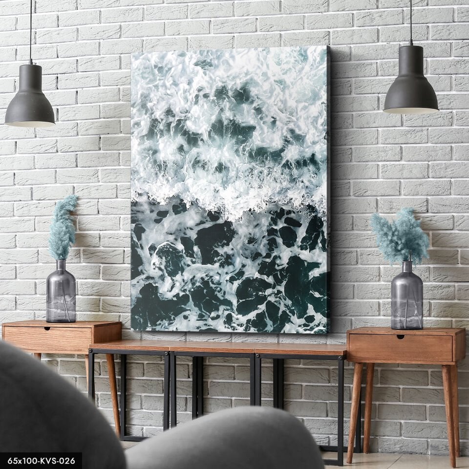 Şiddetli Dalgalar Kanvas - Canvas Tablo 40 x 30 CM - Çok Renkli