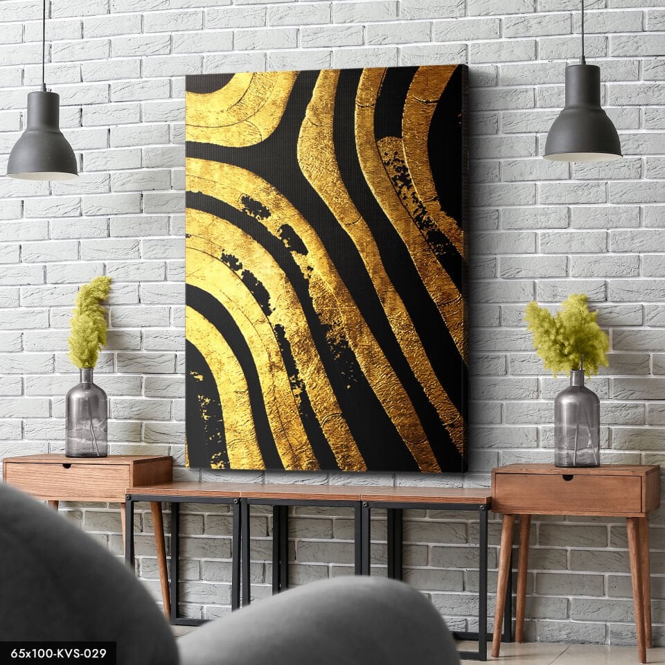 Black Gold Kanvas - Canvas Tablo 40 x 30 CM - Çok Renkli