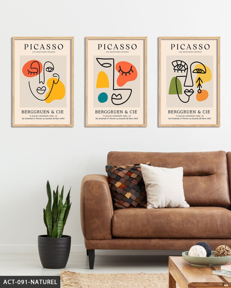 Picasso Berggruen & Cie 3 Parça Ahşap Çerçeveli Tablo Naturel - 50 x 70 CM