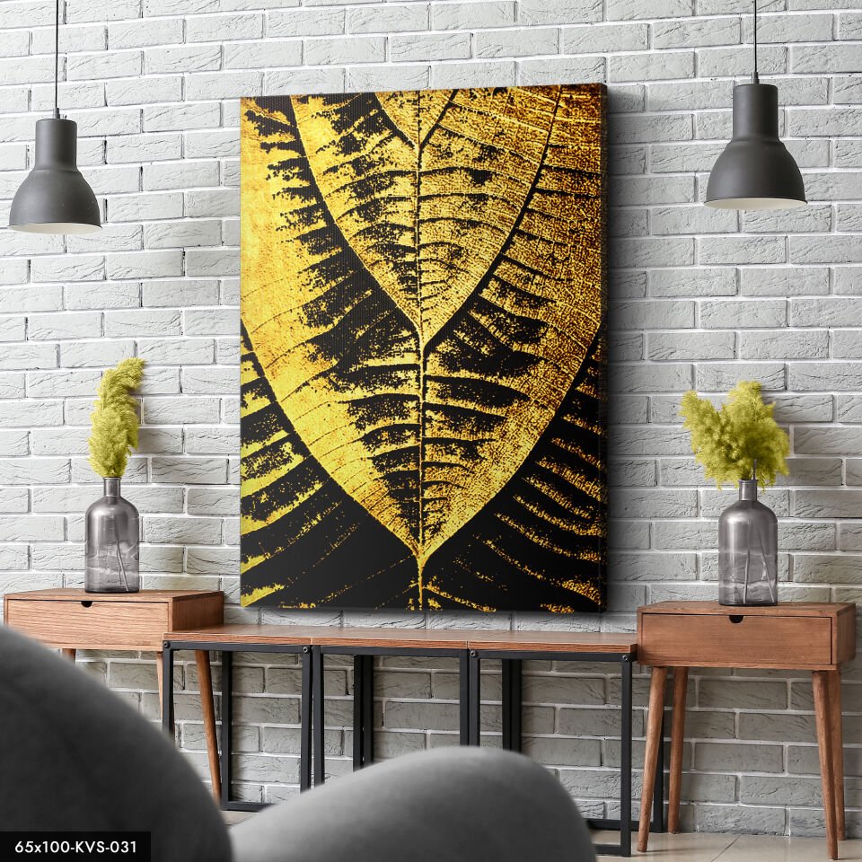 Gold Yaprak Kanvas Tablo