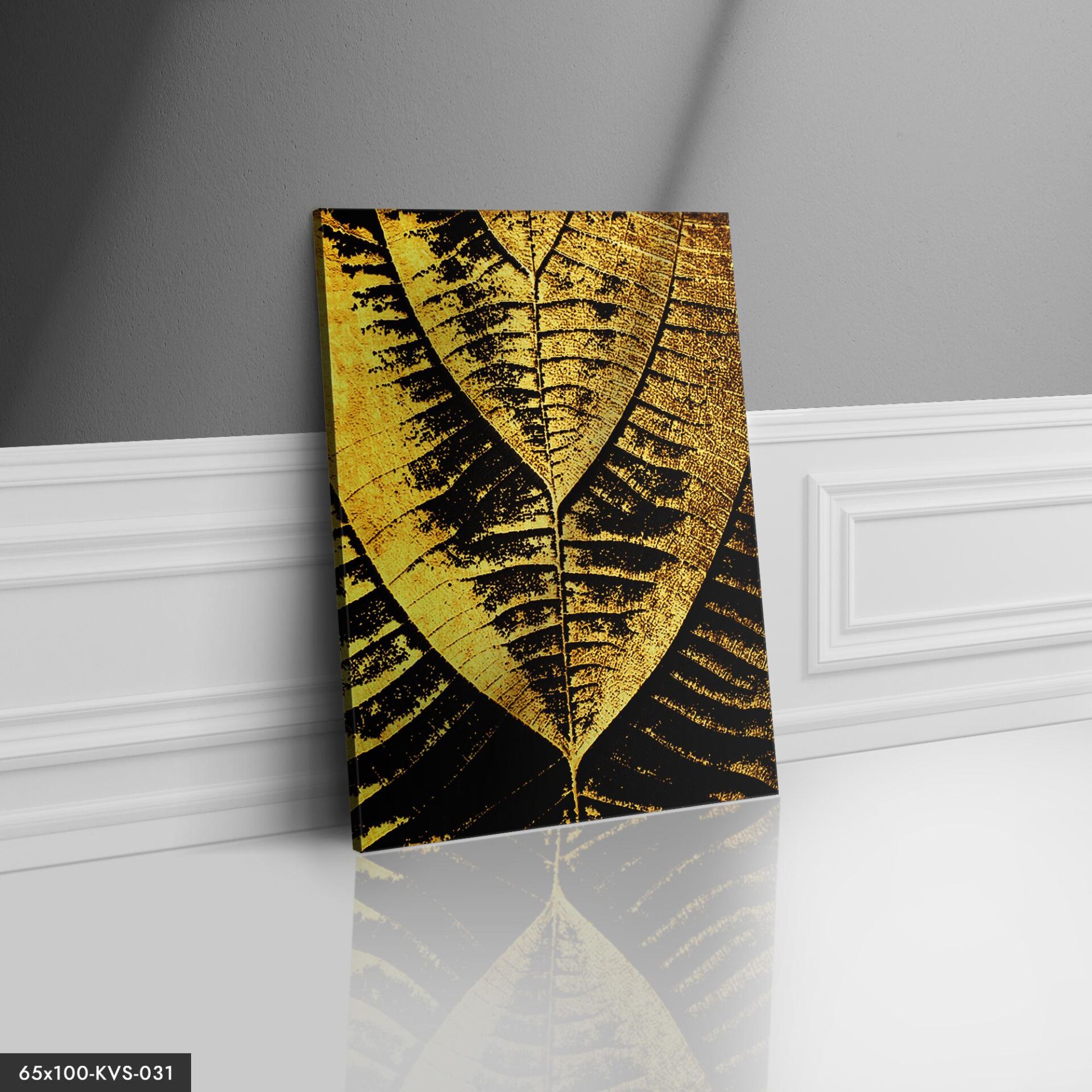 Gold Yaprak Kanvas Tablo 40 x 30 CM - Çok Renkli