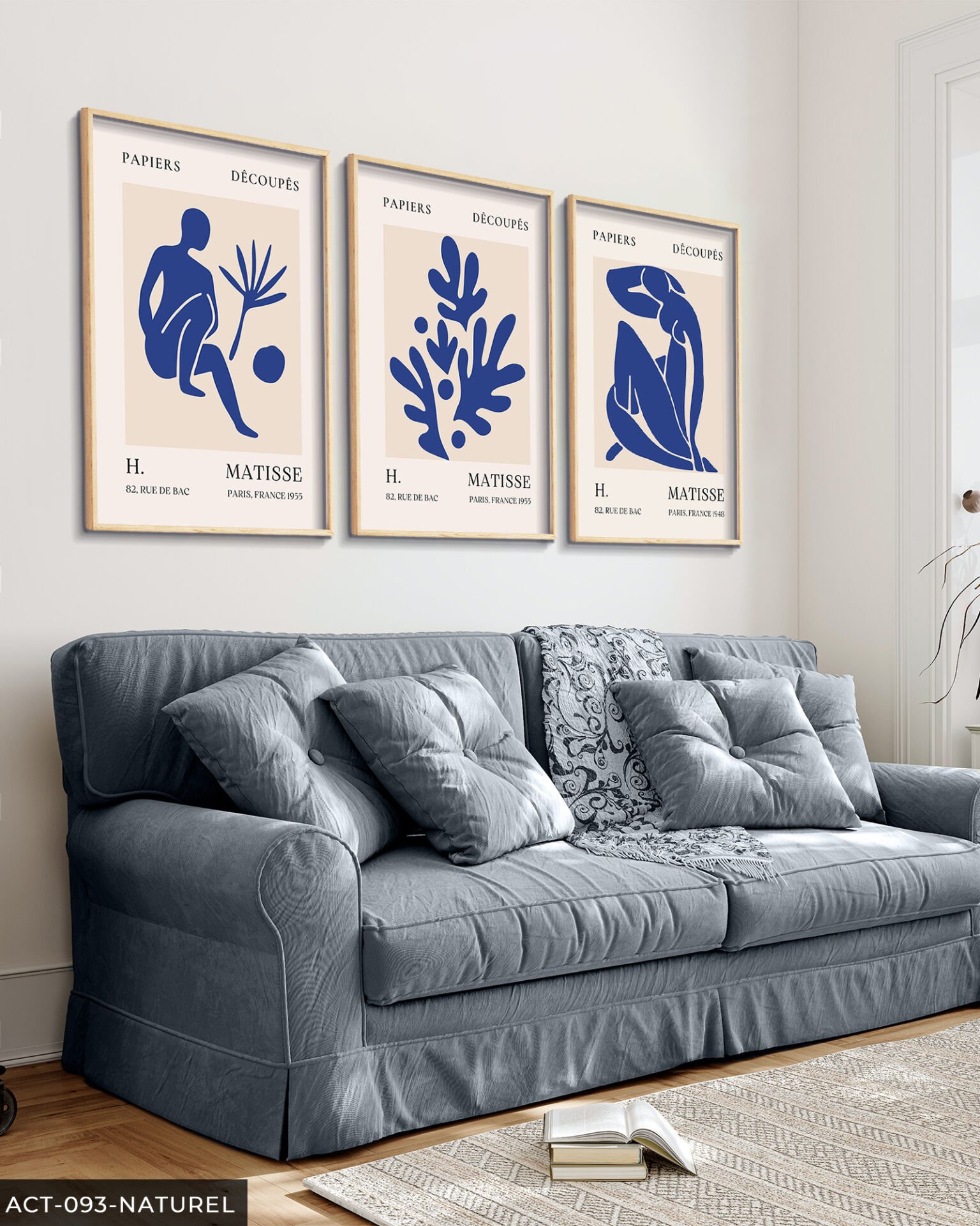 Matisse Eser 3 Parça Ahşap Çerçeveli Tablo Naturel - 50 x 70 CM