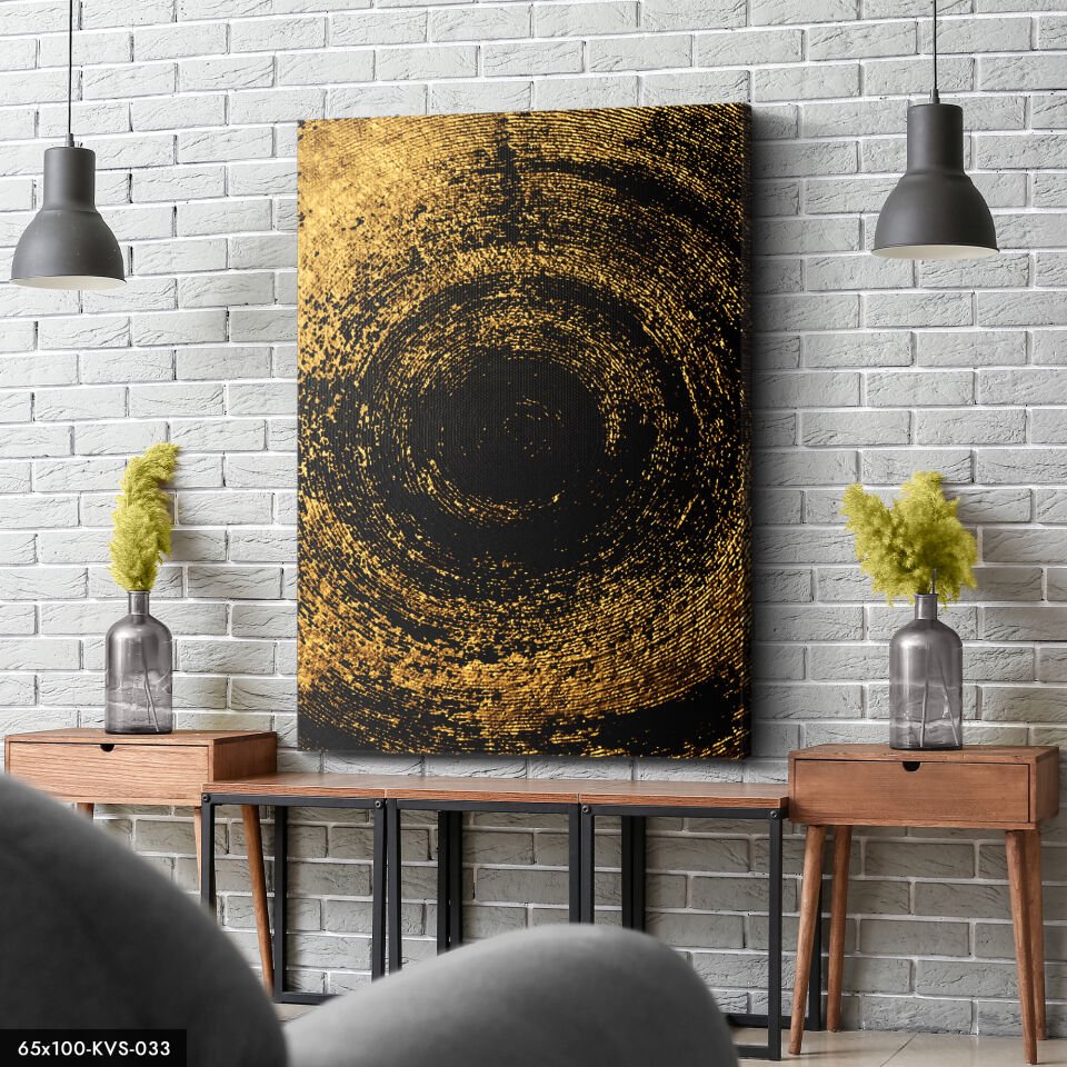Gold Girdap Kanvas - Canvas Tablo