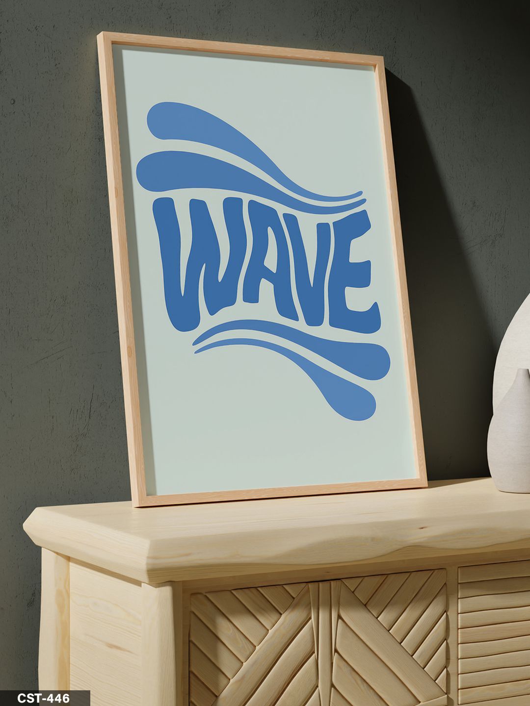 Wave Tek Parça Ahşap Çerçeveli Tablo