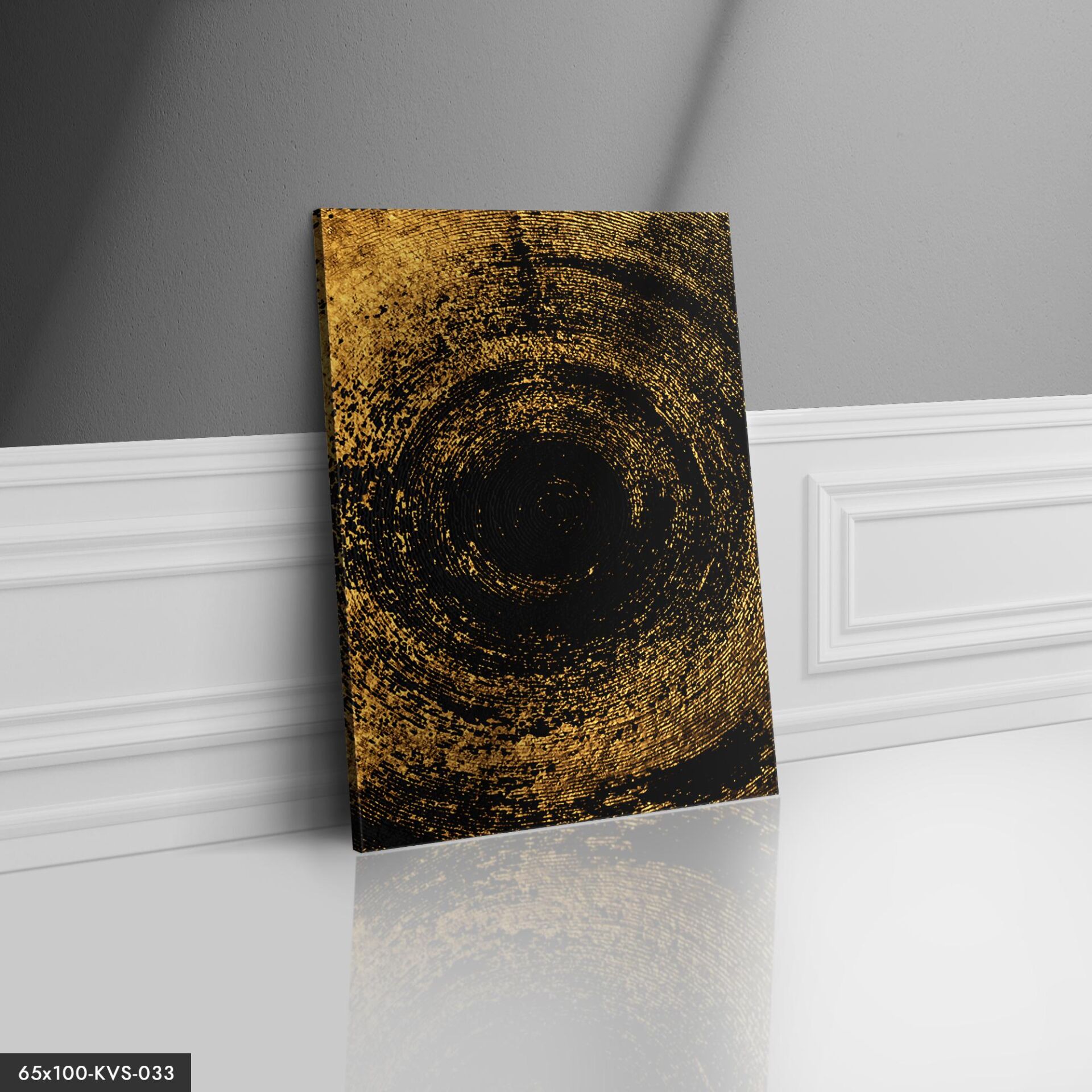 Gold Girdap Kanvas - Canvas Tablo 40 x 30 CM - Çok Renkli