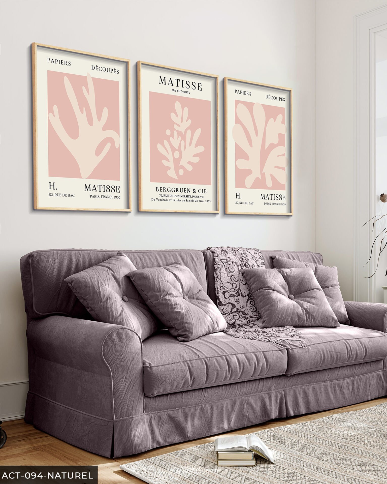 Matisse Berggruen & Cie 3 Parça Ahşap Çerçeveli Tablo Naturel - 50 x 70 CM