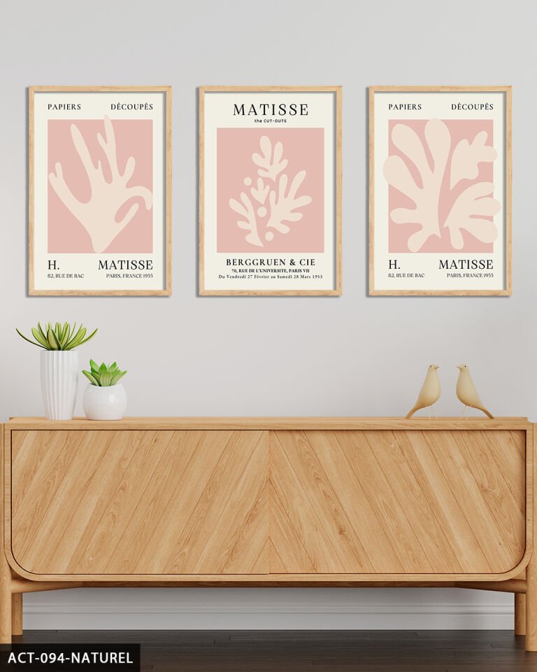 Matisse Berggruen & Cie 3 Parça Ahşap Çerçeveli Tablo Naturel - 50 x 70 CM