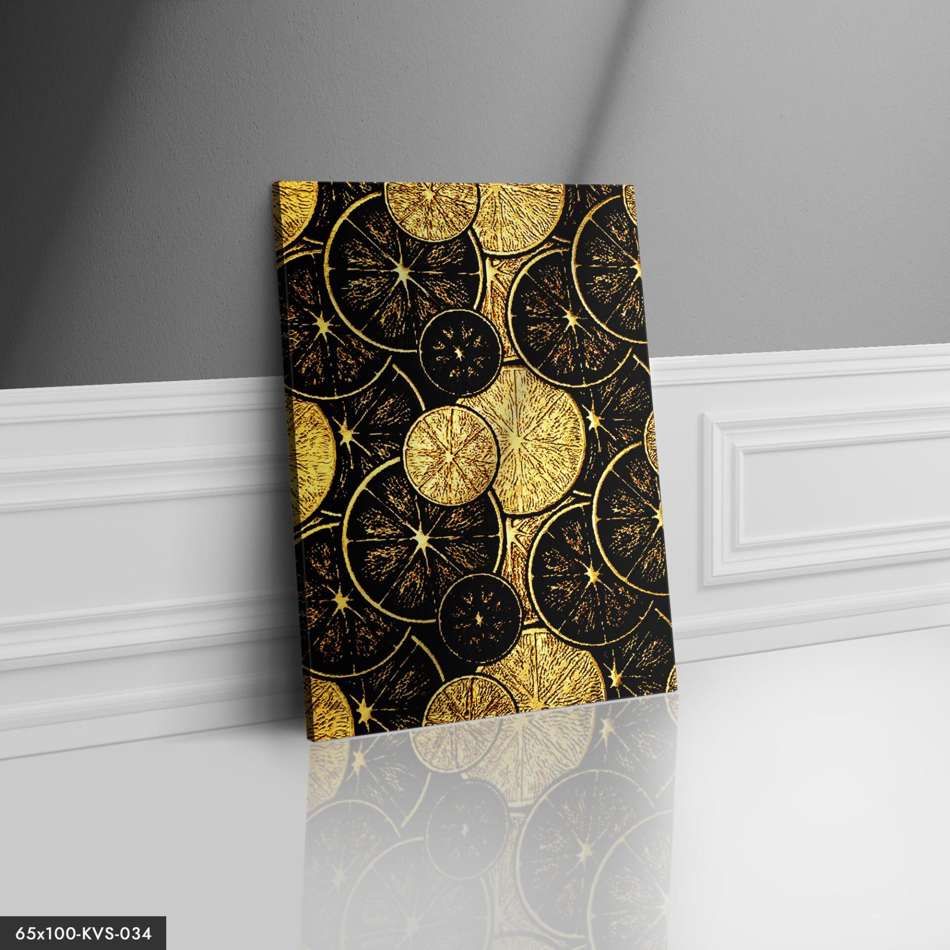 Gold Limon Kanvas - Canvas Tablo 40 x 30 CM - Çok Renkli