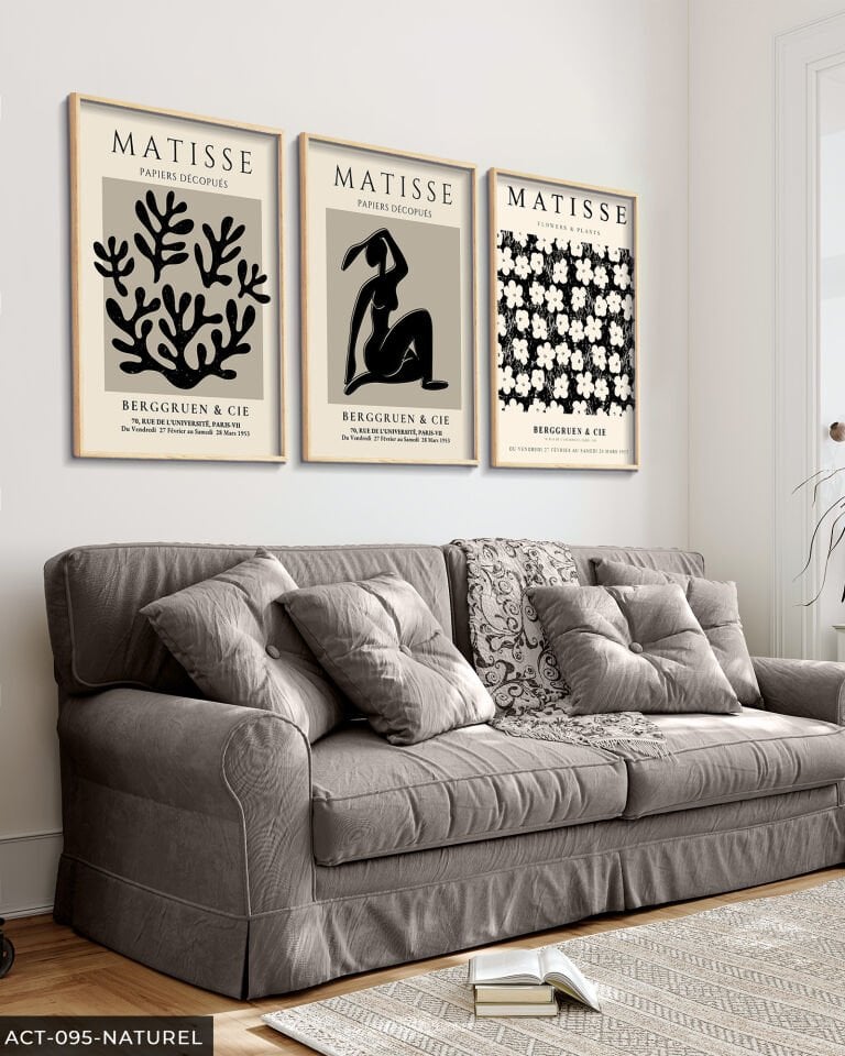 Matisse Berggruen & Cie 3 Parça Ahşap Çerçeveli Tablo Naturel - 50 x 70 CM