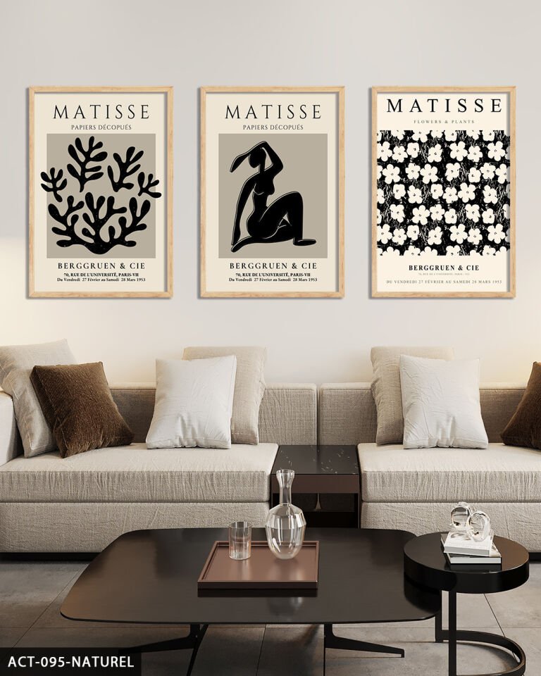 Matisse Berggruen & Cie 3 Parça Ahşap Çerçeveli Tablo Naturel - 50 x 70 CM