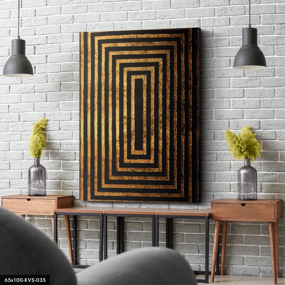 Black Gold Kanvas - Canvas Tablo 40 x 30 CM - Çok Renkli