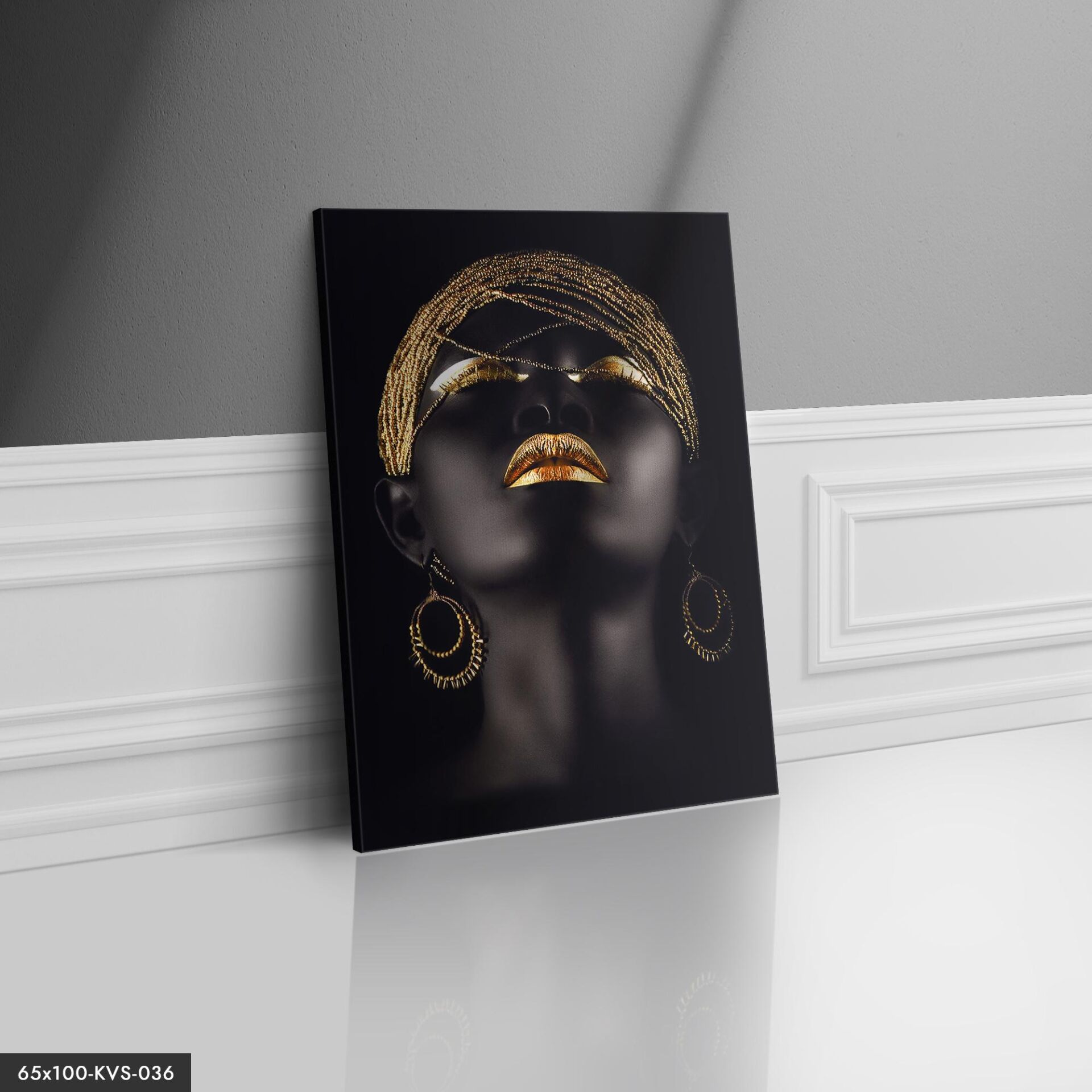 Siyahi Kadın Kanvas - Canvas Tablo 40 x 30 CM - Çok Renkli