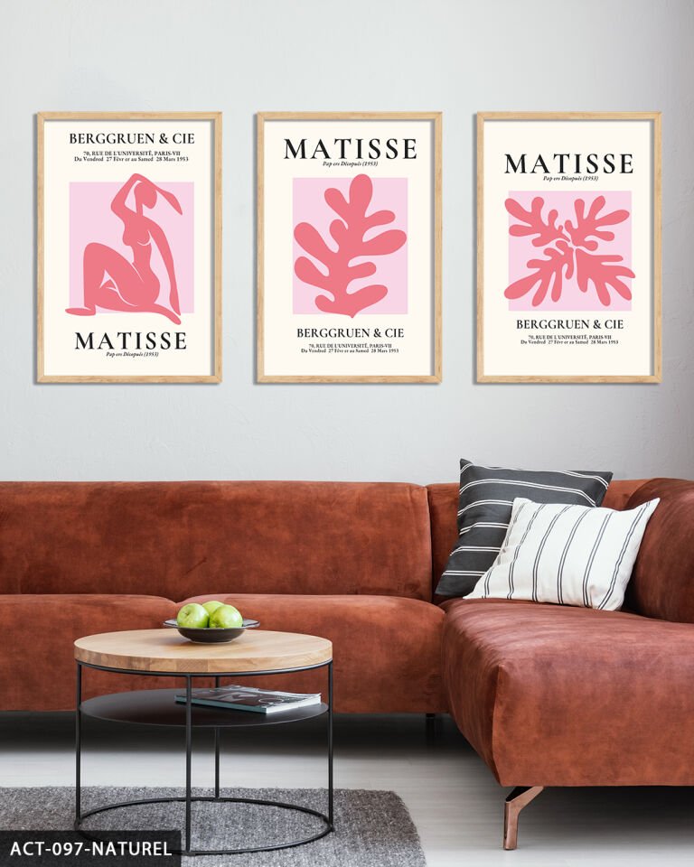 Matisse Berggruen & Cie 3 Parça Ahşap Çerçeveli Tablo Naturel - 50 x 70 CM