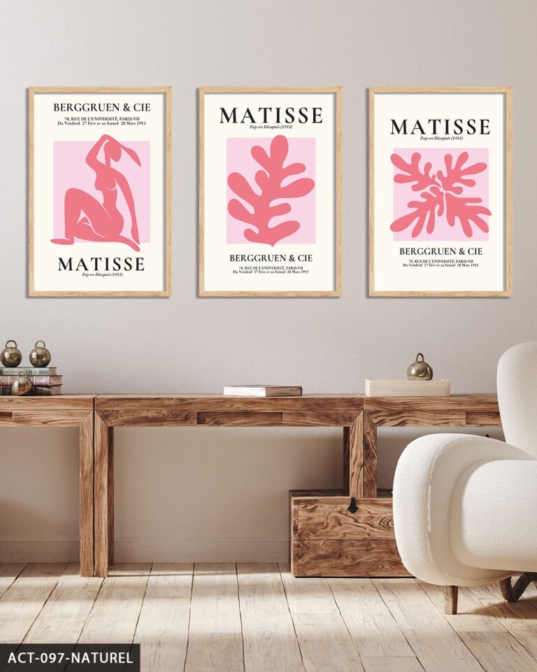Matisse Berggruen & Cie 3 Parça Ahşap Çerçeveli Tablo Naturel - 50 x 70 CM