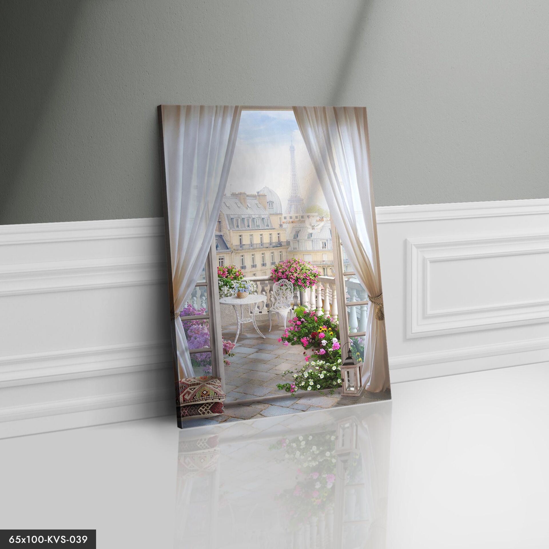 Eyfel Kulesi Manzarası Kanvas - Canvas Tablo 40 x 30 CM - Çok Renkli