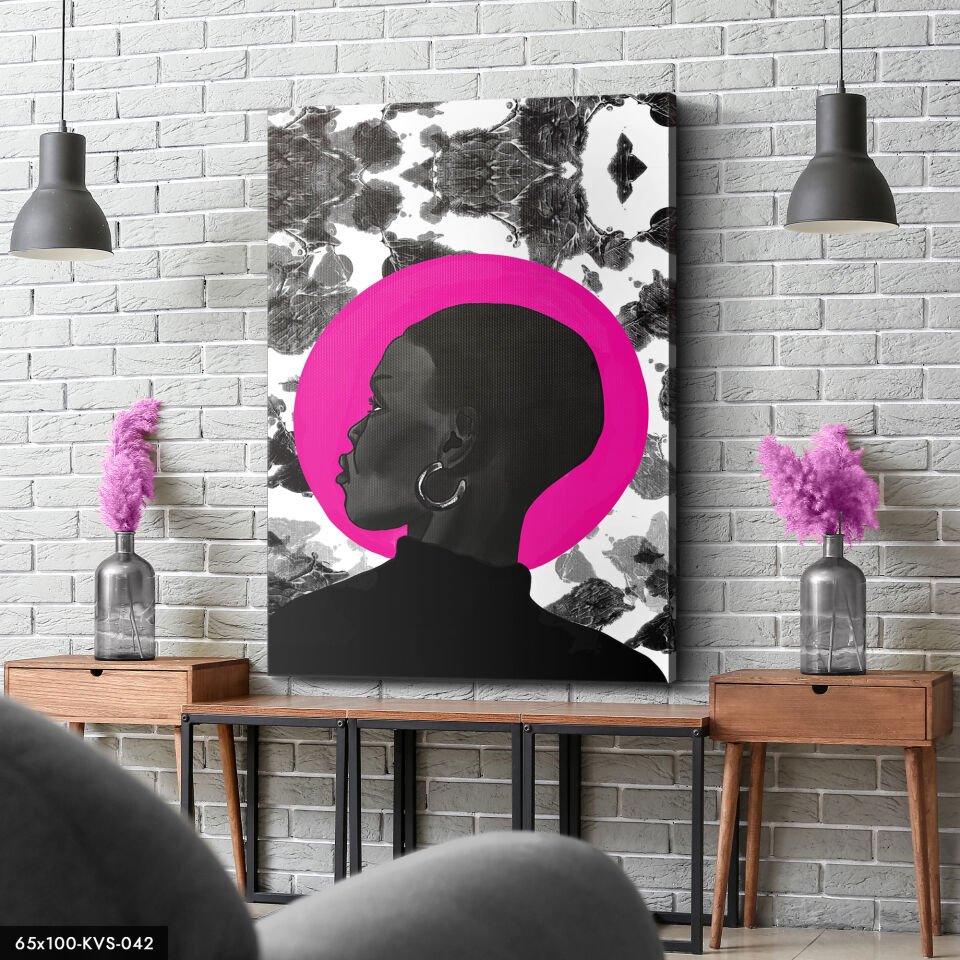 Siyahi Kadın Kanvas - Canvas Tablo