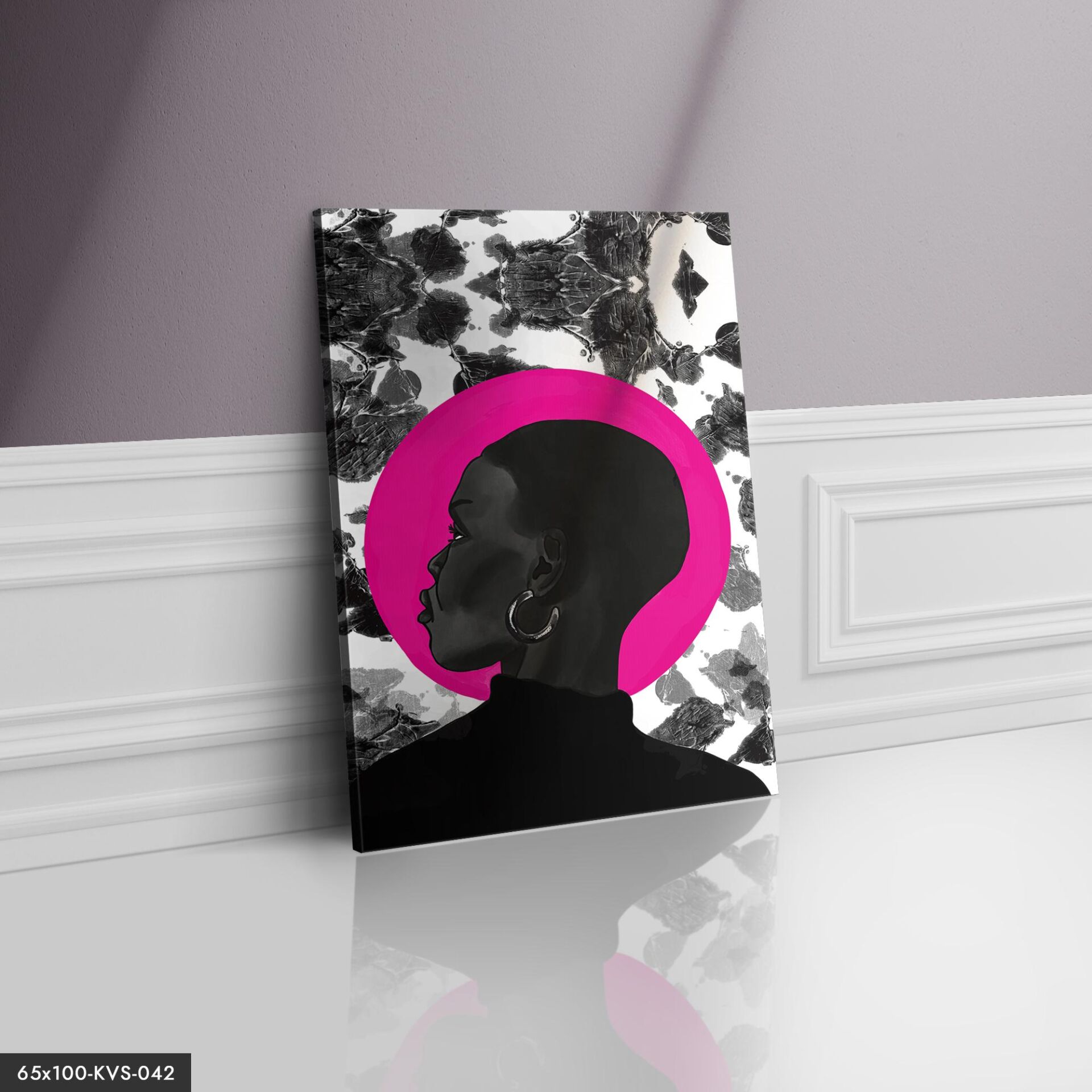 Siyahi Kadın Kanvas - Canvas Tablo 40 x 30 CM - Çok Renkli