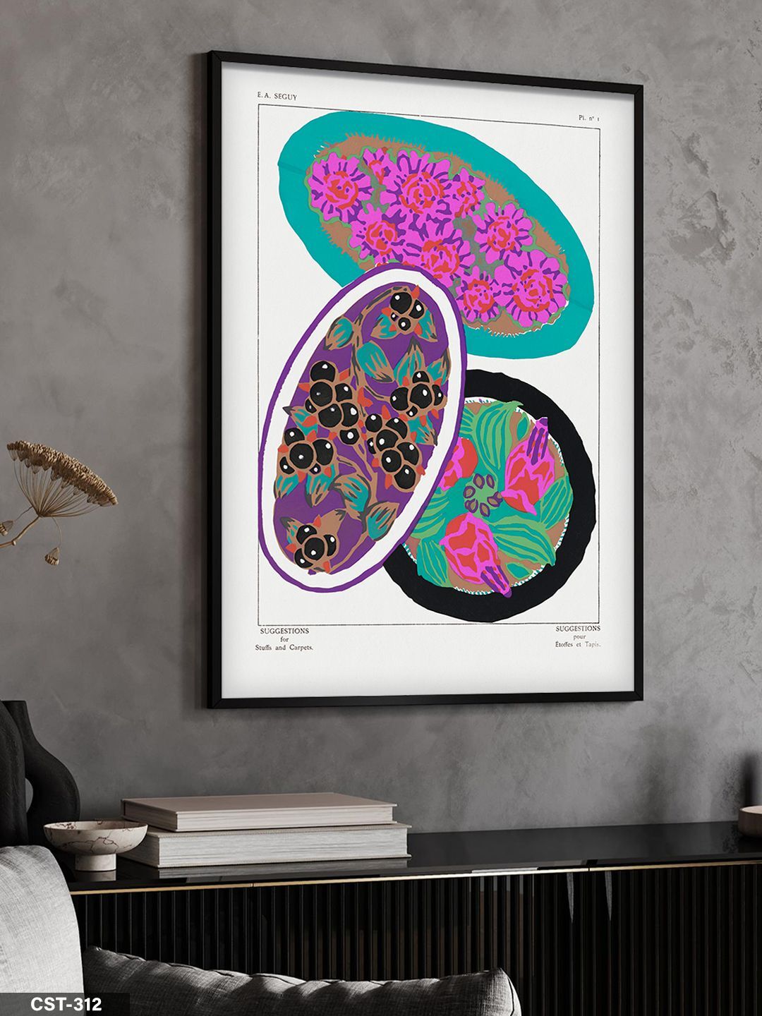 Kahvaltı Tabağı Tek Parça Ahşap Çerçeveli Tablo Siyah - 40 x 60 CM