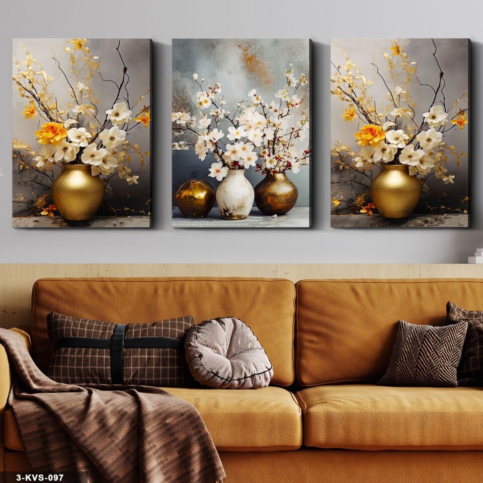 3 Parça Kanvas - Canvas Tablo 45 x 65 CM