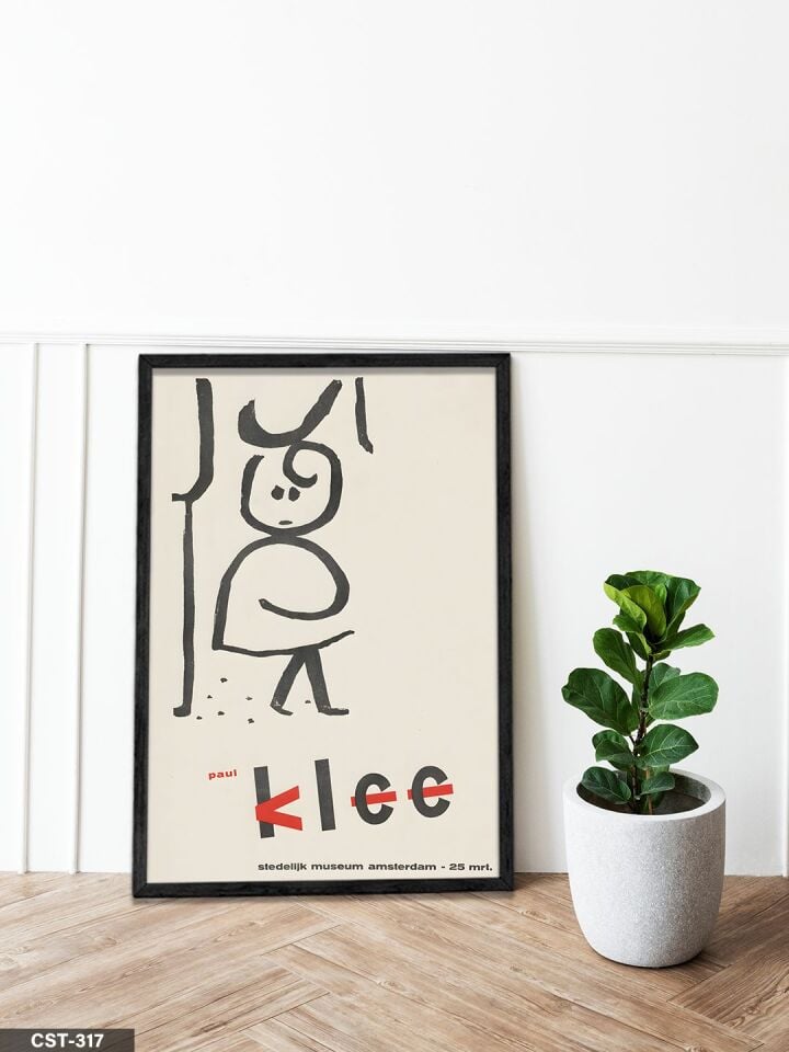 Paul Klee Afiş Tek Parça Ahşap Çerçeveli Tablo Siyah - 40 x 60 CM