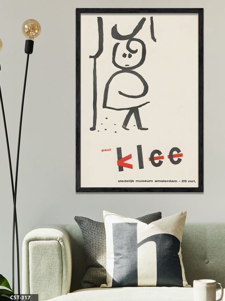 Paul Klee Afiş Tek Parça Ahşap Çerçeveli Tablo Siyah - 40 x 60 CM
