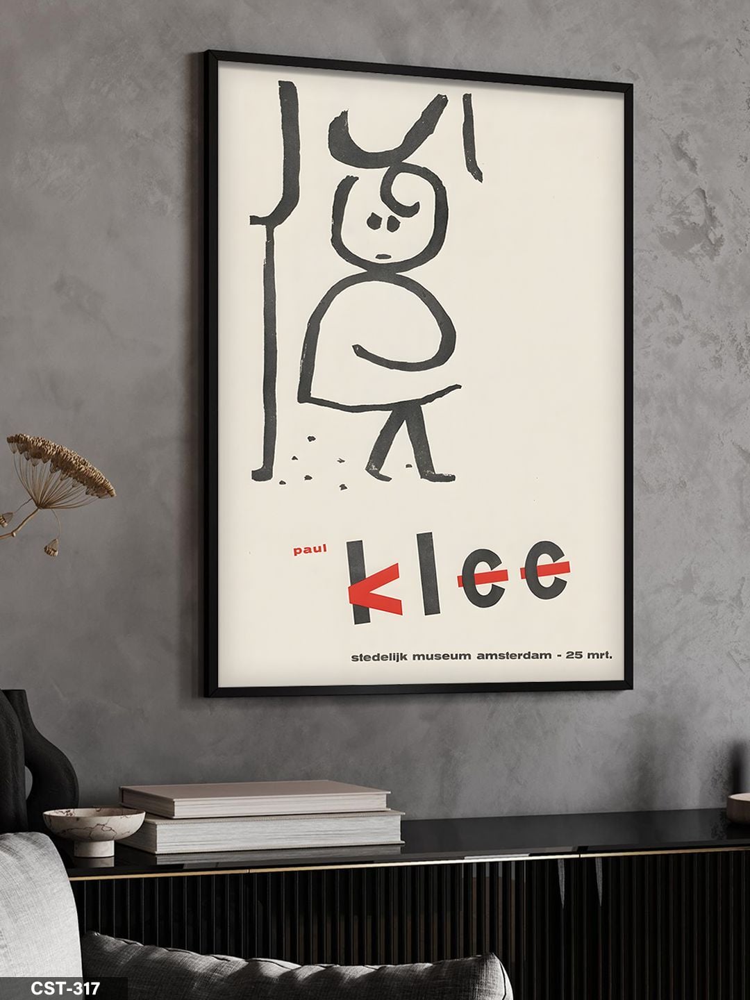 Paul Klee Afiş Tek Parça Ahşap Çerçeveli Tablo Siyah - 40 x 60 CM