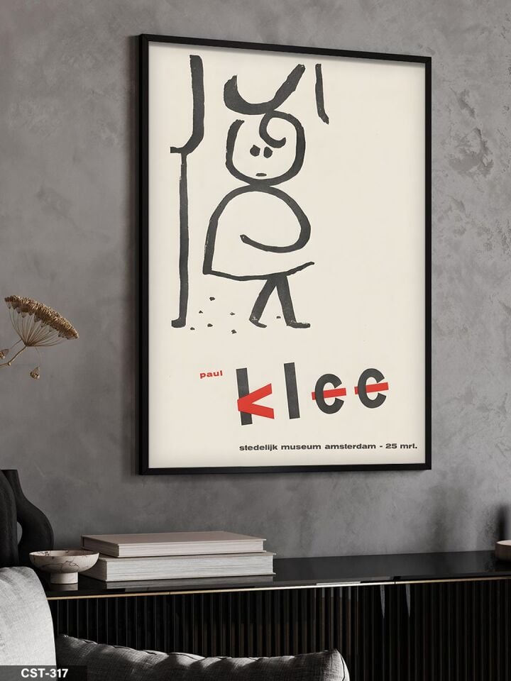 Paul Klee Afiş Tek Parça Ahşap Çerçeveli Tablo Siyah - 40 x 60 CM