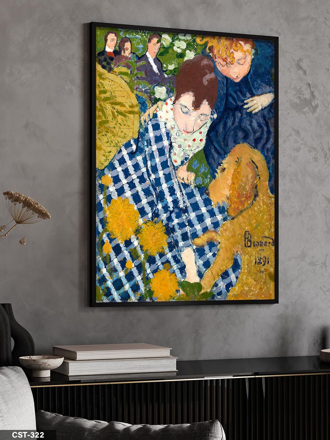 Edouard Vuillard Tek Parça Ahşap Çerçeveli Tablo Siyah - 40 x 60 CM