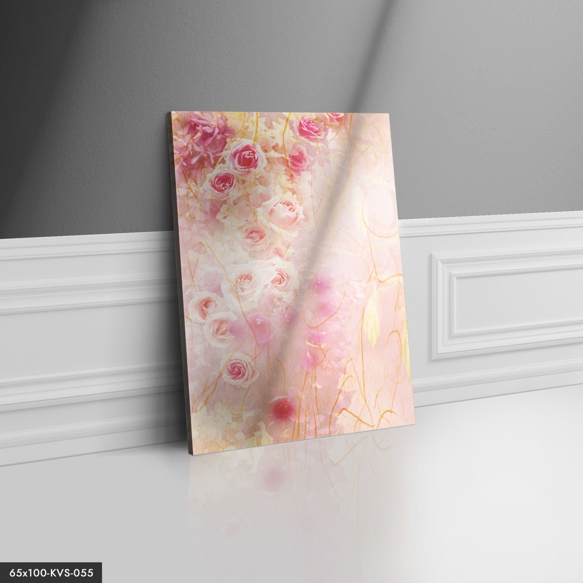 Pembe Güller Kanvas - Canvas Tablo 40 x 30 CM - Çok Renkli