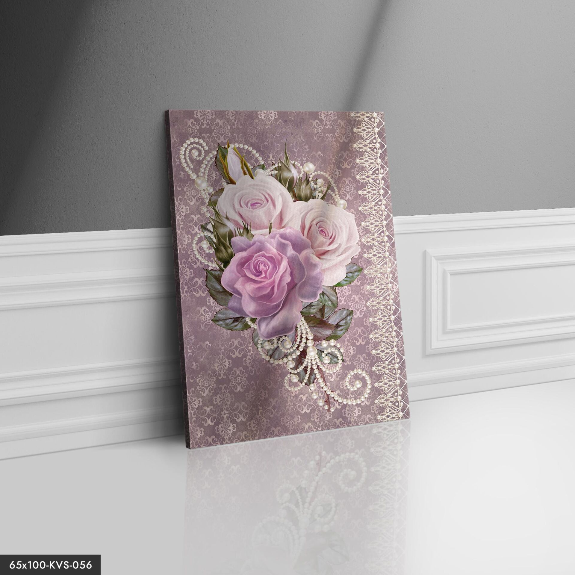 Pastel Çiçekler Kanvas - Canvas Tablo 40 x 30 CM - Çok Renkli