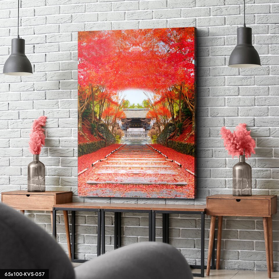 Kırmızı Yol Kanvas - Canvas Tablo