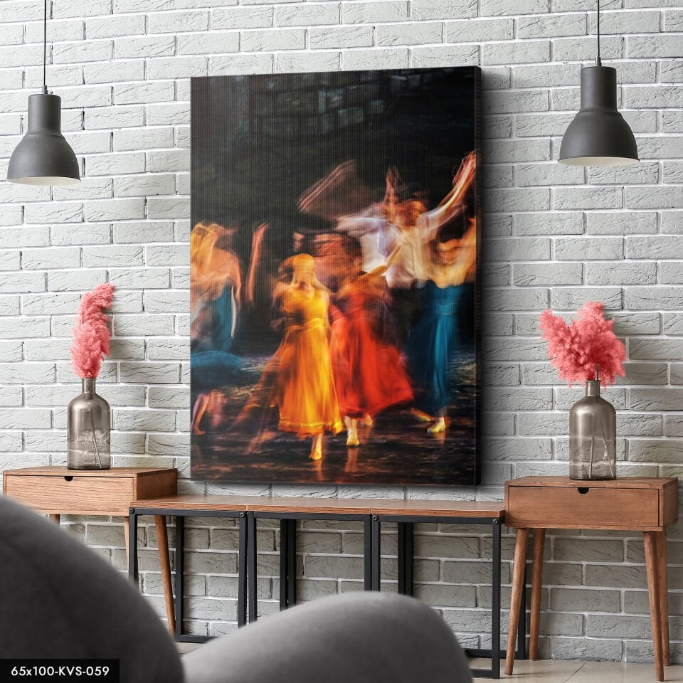 Halk Oyunları Kanvas - Canvas Tablo 40 x 30 CM - Çok Renkli