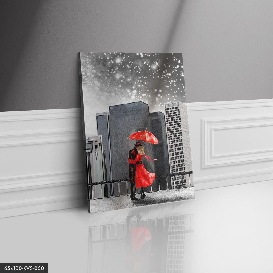 Şemşiye Altında Sevgili Kanvas - Canvas Tablo