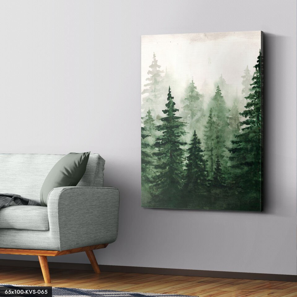 Orman, Ağaçlar, Kanvas - Canvas Tablo 40 x 30 CM - Çok Renkli