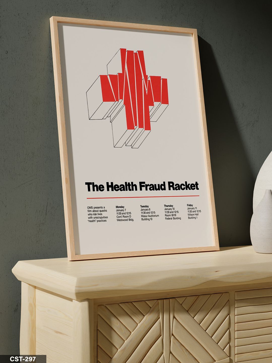 The Health Fraud Racket Tek Parça Ahşap Çerçeveli Tablo Naturel - 30 x 40 CM
