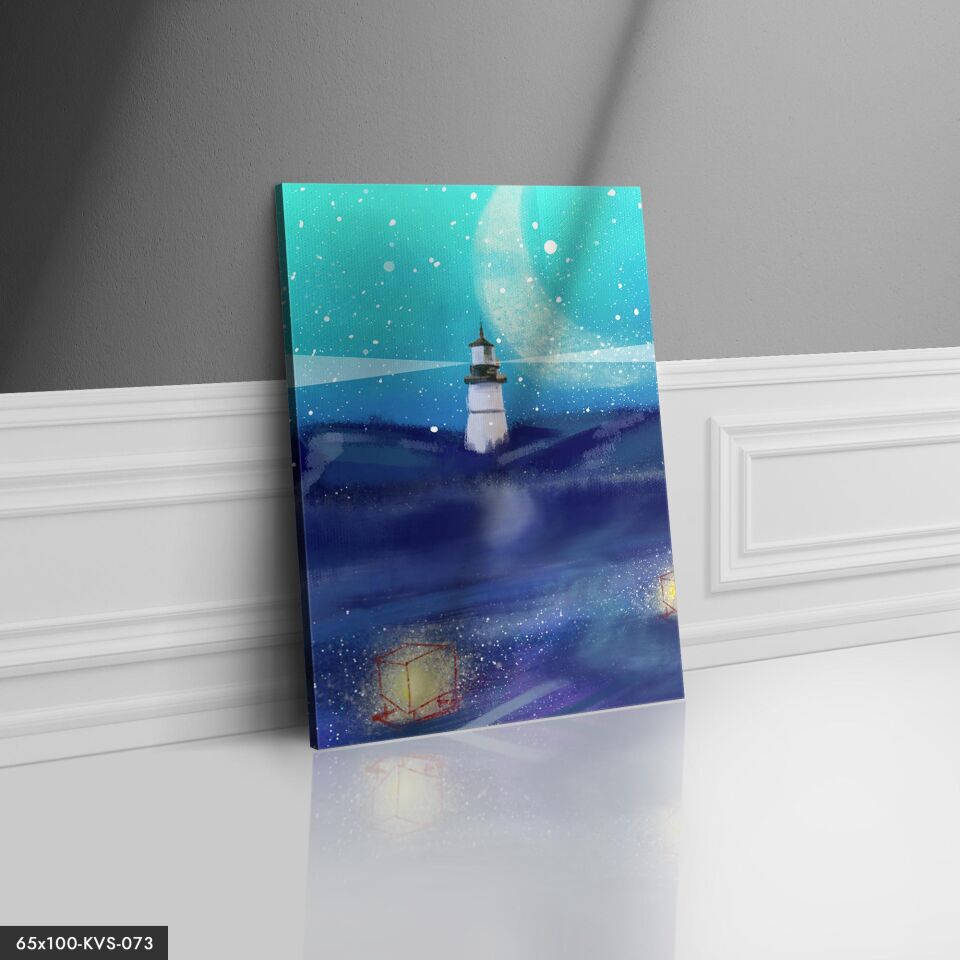 Deniz Feneri Yağlı Boya Kanvas - Canvas Tablo